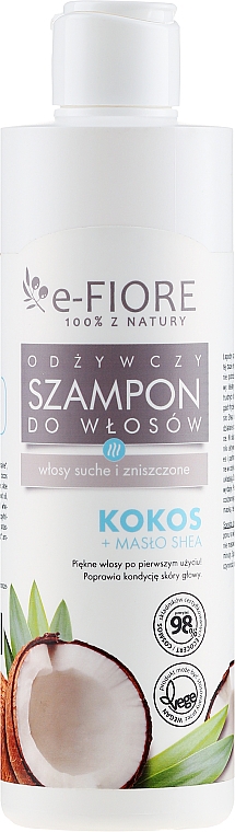 Pflegendes Shampoo mit Kokos und Sheabutter - E-Fiori Nourishing Shampoo Coconut — Bild N1