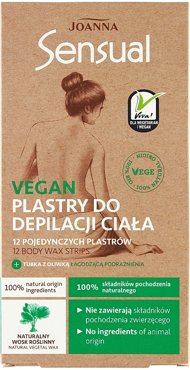 Enthaarungsstreifen mit Pflanzenwachs für den Körper - Joanna Sensual Depilatory Vegan Wax Strips