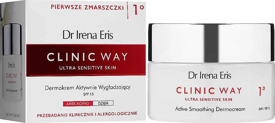 Glättende Gesichtscreme - Dr. Irena Eris Clinic Way 1° Active Smoothing Dermocream SPF15 — Bild N2