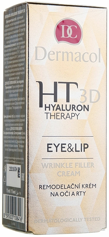 Augen- und Lippencreme mit Hy­a­lu­ron­säu­re - Dermacol Hyaluron Therapy 3D Eye and Lip Wrinkle Filler Cream
