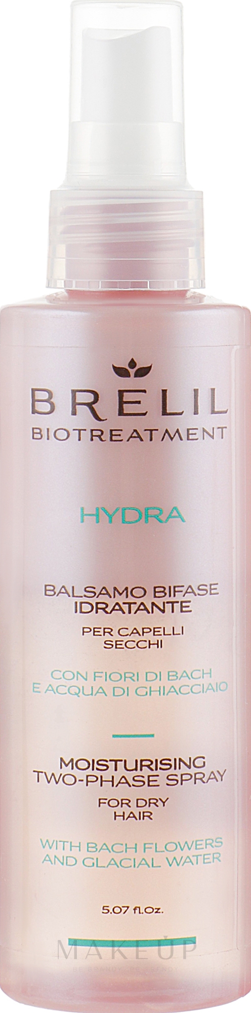 Feuchtigkeitsspendendes Zweiphasen-Haarspray mit Bach-Blüten - Brelil Bio Treatment Hydra Two-Phase Spray — Bild 150 ml