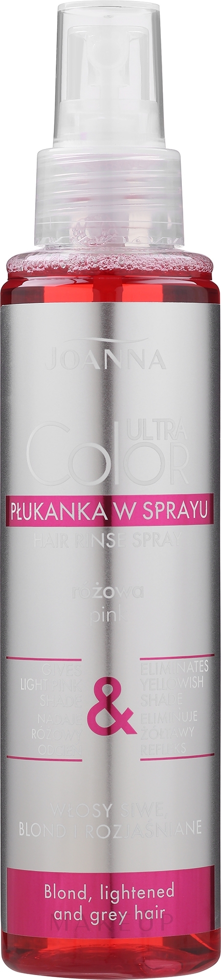 Rosa Tönungsspray für graues, helles und blondiertes Haar - Joanna Ultra Color System Hair Spray Lotion — Foto 150 ml