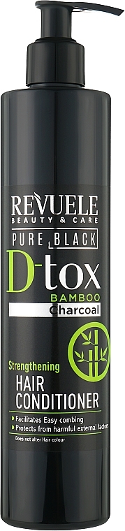 Stärkende Haarspülung für trockenes und sprödes Haar - Revuele Pure Black Detox Strengthening Hair Conditioner — Bild N1