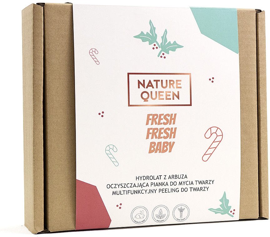 Gesichtspflegeset - Nature Queen Fresh Fresh Baby (Gesichtshydrolat 100ml + Reinigungsschaum 175ml + Gesichtspeeling 75ml) — Bild N1
