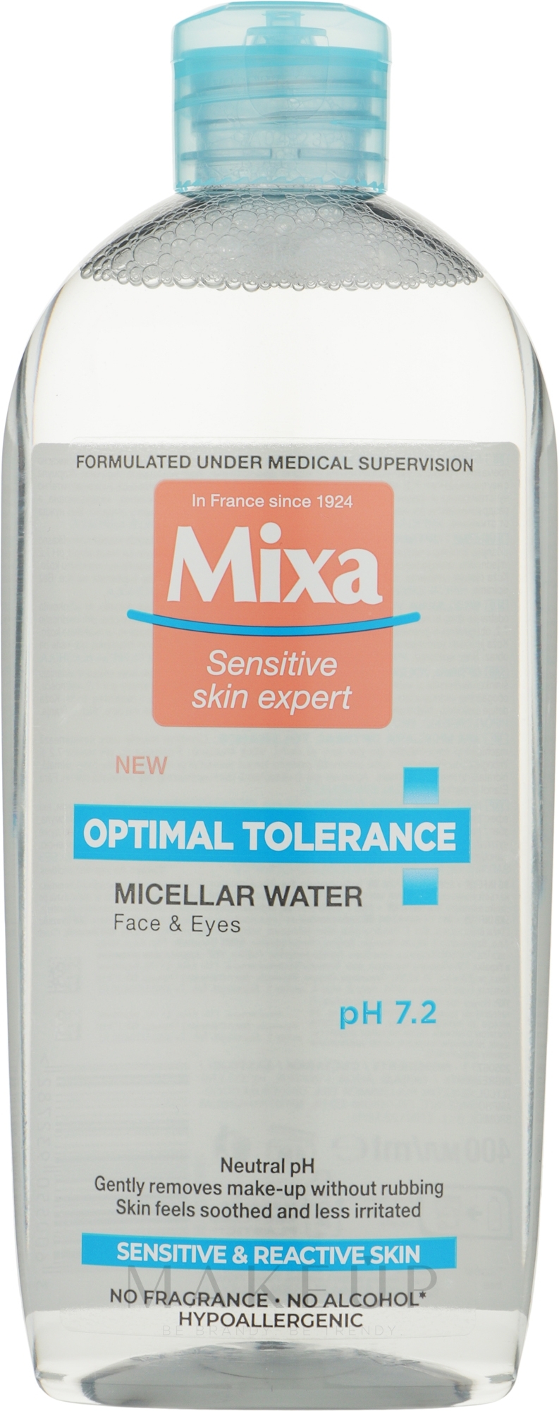 Beruhigendes Mizellenwasser für trockene und reaktive Haut - Mixa Optimal Tolerance Micellar Water — Foto 400 ml