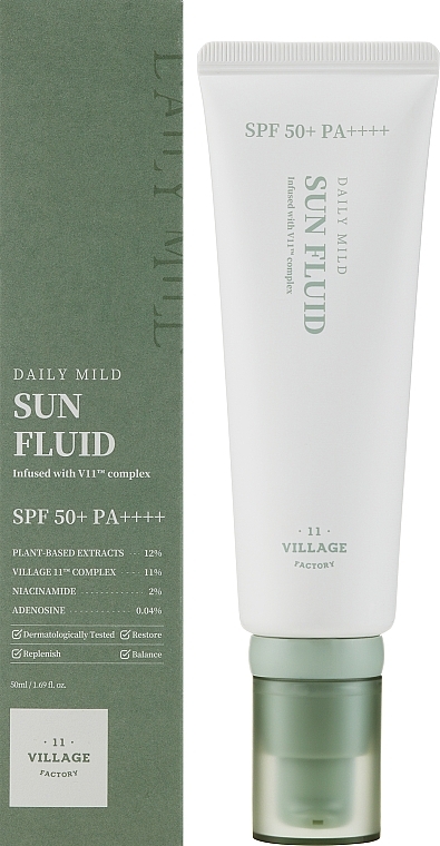 Sonnenschutz-Fluid - Village 11 Factory Daily Mild Sun Fluid SPF 50+ PA++++  — Bild N2