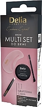 Düfte, Parfümerie und Kosmetik Delia Cosmetics Multi Set (eyebrow pomade 1 g + eyebrow tweezers 1 pc + eyebrow stencils 3 pcs) - Augenbrauen-Multiset