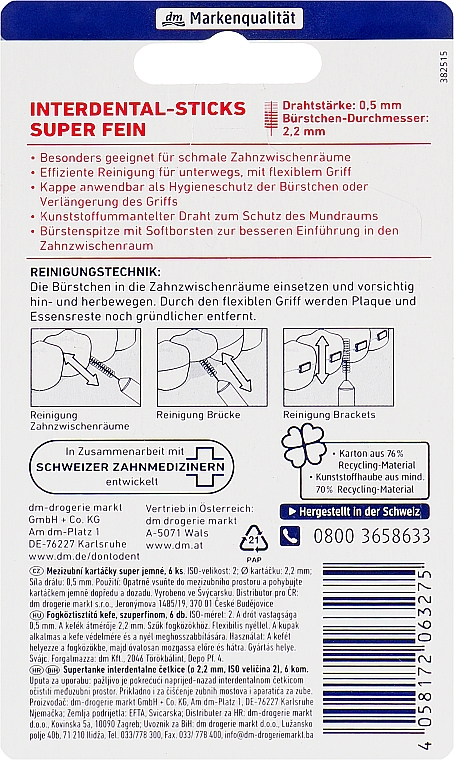 Interdentalbürsten 0,5 mm rot - Dontodent Interdental-Sticks ISO 2 — Bild N2