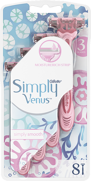 Einwegrasierer-Set 8 St. - Gillette Simply Venus 3 Simply Smooth — Bild N2