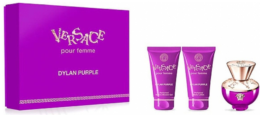 Versace Dylan Purple Body Lotion - Duftset (Eau de Parfum 50ml + Duschgel 50ml + Körperlotion 50ml)  — Bild N1