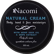 Körper-, Hand- und Gesichtscreme mit Hanföl und Hopfenextrakt für Männer - Nacomi Only For Men Natural Cream — Foto N1