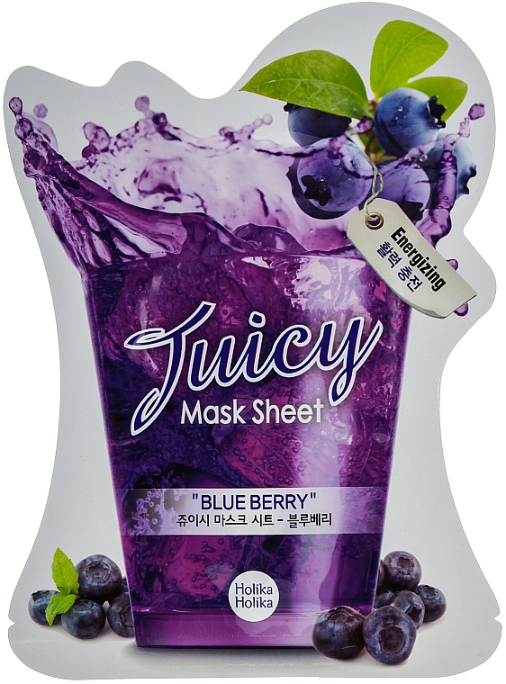 Tuchmaske mit Blaubeerensaft - Holika Holika Blueberry Juicy Mask Sheet — Bild N1
