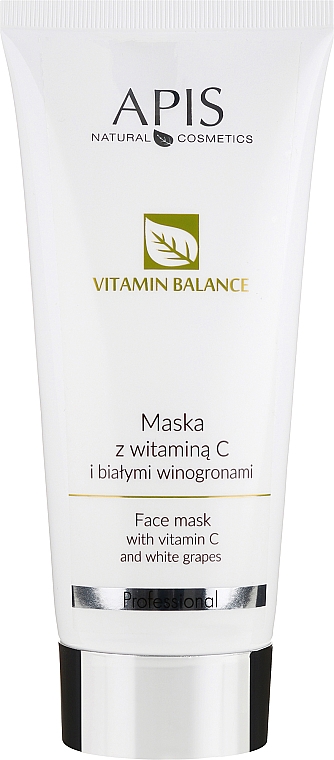 Gesichtsmaske mit Vitamin C und weißer Weintraube - APIS Professional Vitamin-Balance Gel-Mask — Bild N1