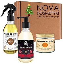 Körperpflegeset - Nova Kosmetyki Manufaktura (Körperöl 250ml + Duschgel 250ml + Duftkerze 1 St.)  — Bild N1