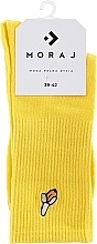 Düfte, Parfümerie und Kosmetik Lange Baumwollsocken mit Stickerei 1 Paar gelb mit Banane - Moraj