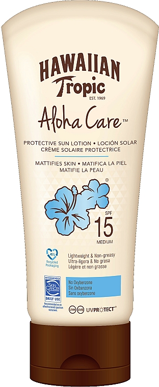Mattierende Sonnenschutzlotion für den Körper SPF 15 - Hawaiian Tropic Aloha Care Protective Sun Lotion Mattifies Skin SPF 15 — Bild N1