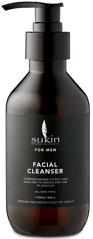 Gesichtsreinigungsgel für Männer mit Baobab-Extrakt und Aloe Vera - Sukin For Men Facial Cleanser — Bild N1