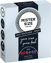 Düfte, Parfümerie und Kosmetik Kondome aus Latex 60-64-69 3 St. - Mister Size Test Package Wide Pure Fell Condoms