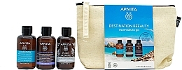 Abschminkpad-Set - Apivita Destination Beeauty Essentials To Go Set (shm/75ml + sh/gel/75ml + f/foam/75ml + bag) — Bild N1