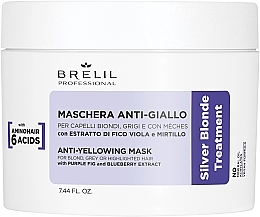 Haarmaske gegen Gelbstich - Brelil Silver Blonde Treatment Anti-Yellowing Mask	 — Bild N1