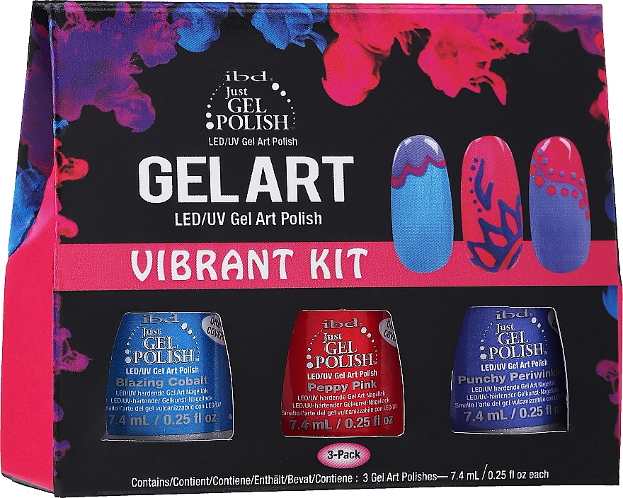 Nagellack-Set - IBD Gel Art Vibrant Kit (Nagellack 3 x 7,4ml)