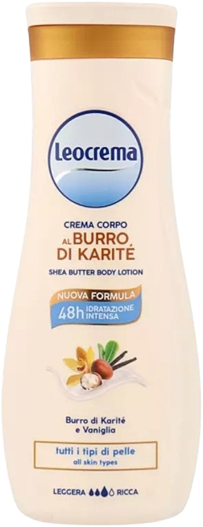 Leocrema Shea Butter Body Lotion - Körperbalsam mit Sheabutter und Vanille — Bild N1