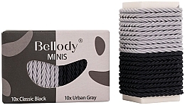 Düfte, Parfümerie und Kosmetik Haargummis schwarz und grau 20 St. - Bellody Minis Hair Ties Black & Gray Mixed Package