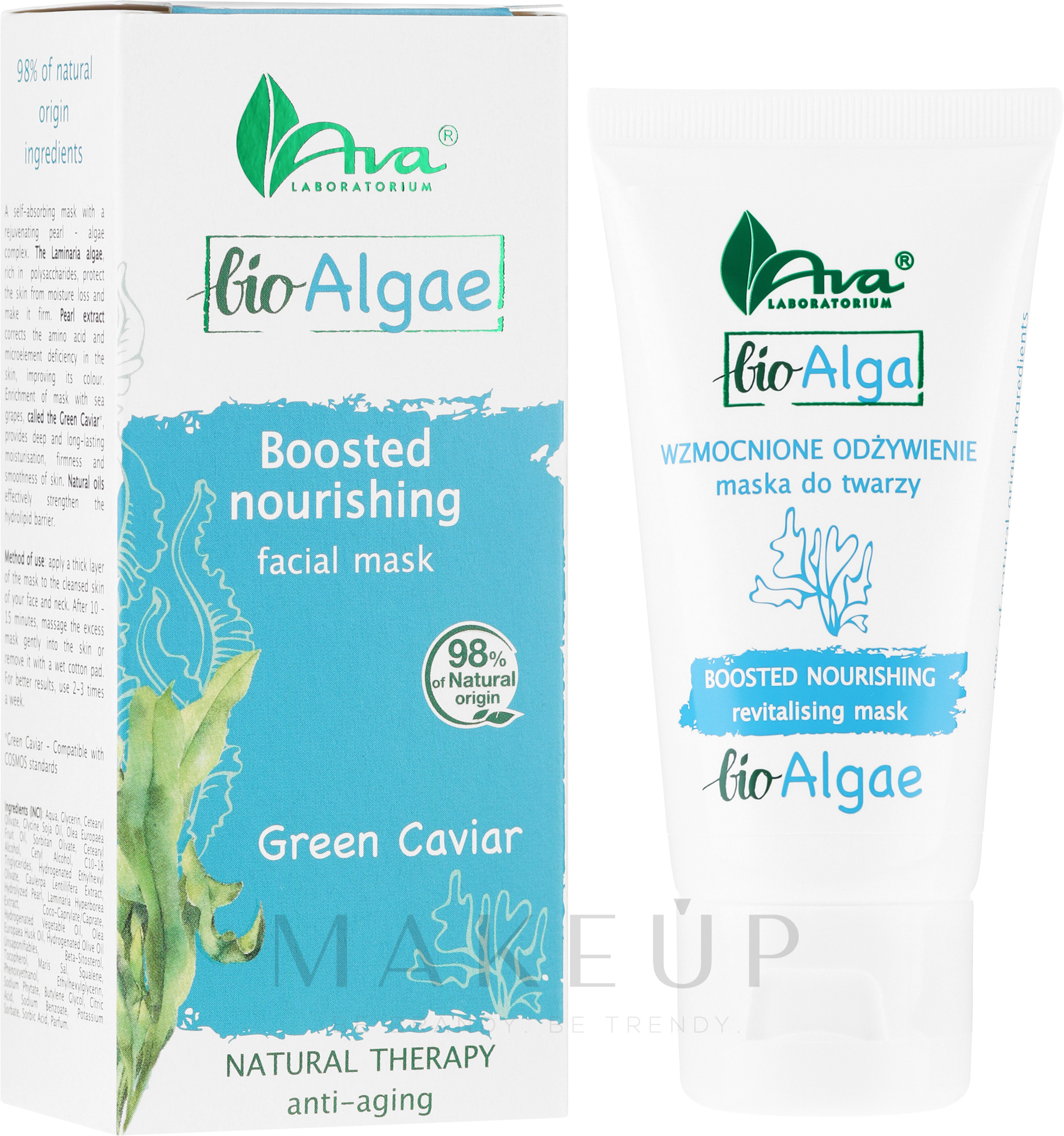 Revitalisierende Anti-Aging Gesichtsmaske mit grünem Kaviar - Ava Laboratorium Bio Alga Boosted Nourishing Revitalising Mask — Bild 50 ml