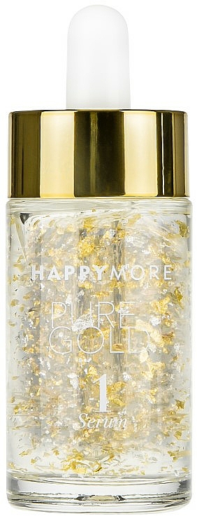 Leichtes ölfreies Gesichtsserum mit natürlichem Kollagen, Hyaluronsäure, 24K Gold und Silber - Happymore Pure Gold Serum 1 — Bild N1