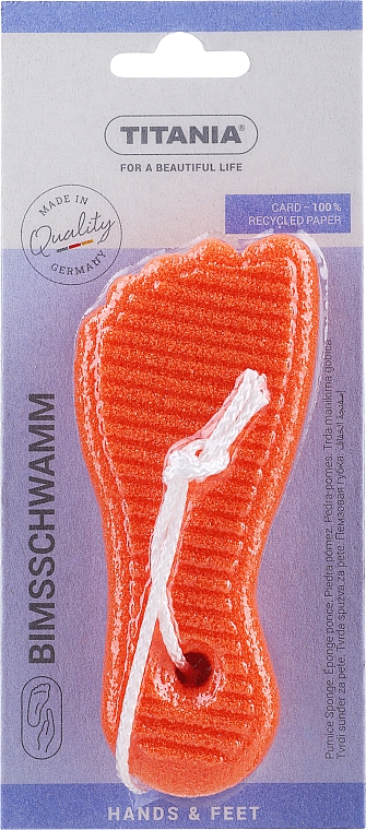 Bimsstein für die Füße orange - Titania Pumice Sponge Foot — Bild N1
