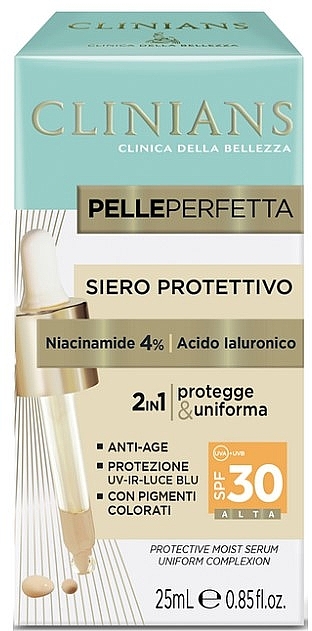 2in1 Schützendes Gesichtsserum SPF 30 - Clinians PellePerfetta  — Bild N1