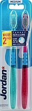 Düfte, Parfümerie und Kosmetik Zahnbürste mittel rosa und grün 2 St. - Jordan Target Teeth Toothbrush 