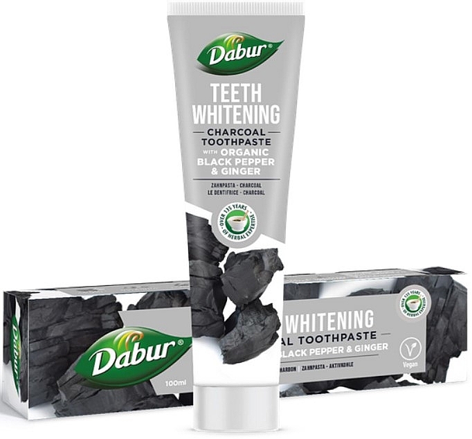 Zahnpasta mit Pfeffer und Ingwer - Dabur Teeth Whitening Charcoal Toothpaste — Bild N1