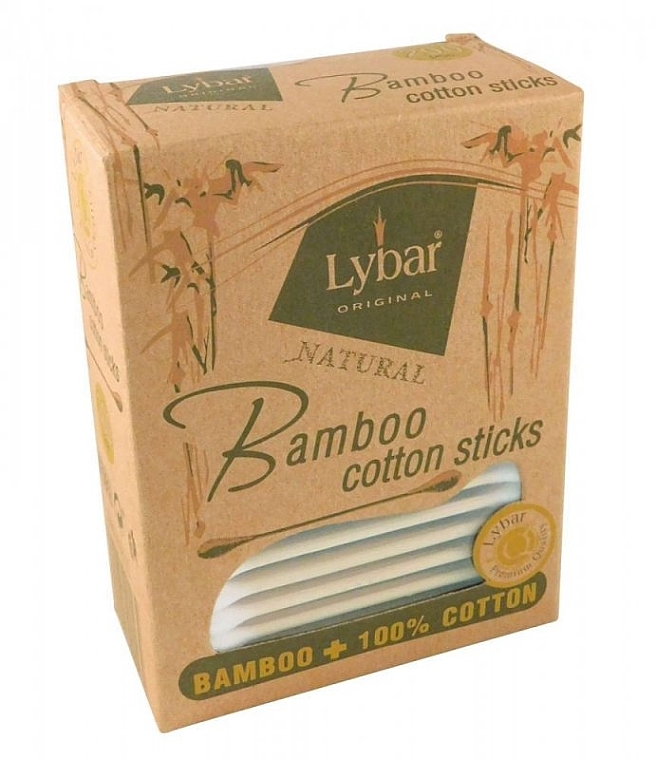 Wattestäbchen in einer Schachtel 200 St. - Mattes Lybar Bamboo Cotton Sticks — Bild N1