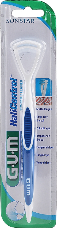 Zungenreiniger blau - G.U.M Dual Action Tongue Cleaner Brush And Scraper — Bild N1