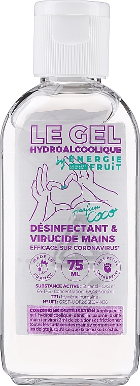 Handdesinfektionsmittel-Gel - Energie Fruit Hydroalcoholic Gel Coco — Bild N1