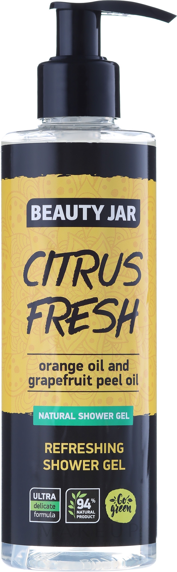 Erfrischendes Duschgel mit Orangen- und Grapefruitschalenöl - Beauty Jar Citrus Fresh Shower Gel — Bild 250 ml