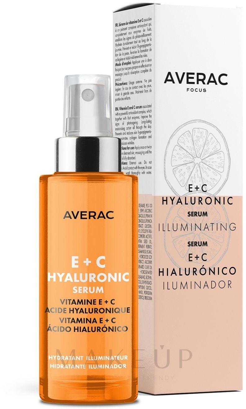 Erfrischendes Hyaluronserum mit Vitaminen E und C - Averac Focus Hyaluronic Serum With Vitamins E + C — Bild 30 ml