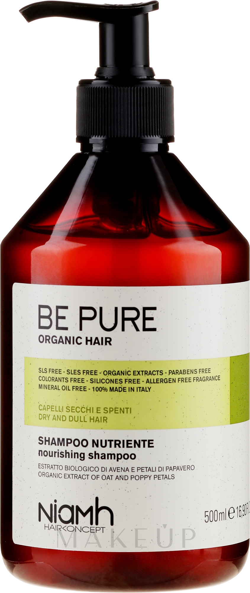 Aufbauendes Shampoo für schwaches Haar mit Haferextrakt - Niamh Hairconcept Be Pure Nourishing Shampoo — Bild 500 ml