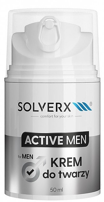Kühlende Gesichtscreme für Männer - Solverx Active Men — Bild N1
