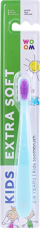 Zahnbürste 2-6 Jahre extra weich blau mit lila - Woom Kids Extra Soft Toothbrush 2-6  — Bild N1