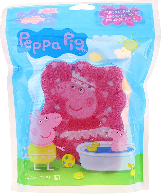 Kinder-Badeschwamm Peppa Pig Ballerina Peppa rosa-blau - Suavipiel Bath Sponge — Bild N1