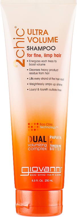 Shampoo für mehr Volumen mit Mandarine und Papayaöl - Giovanni 2 Chic Ultra-Volume TanGerine Papaya Butter — Bild N1