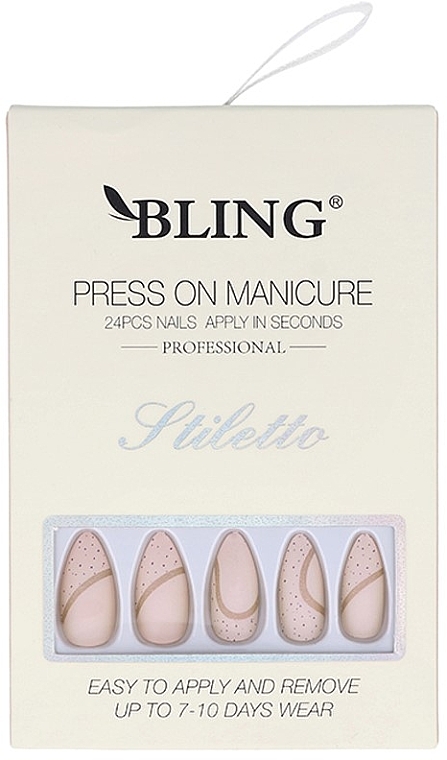 Künstliche Nägel Quadrate rosa - Bling Press On Manicure — Bild N1