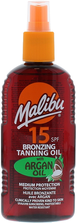 Bräunungsöl mit Argan SPF 15 - Malibu Bronzing Tanning Oil with Argan Oil SPF 15 — Bild N1