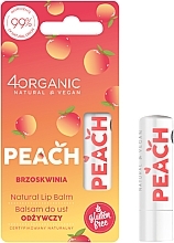Natürlicher und pflegender Lippenbalsam Pfirsich - 4Organic Natural Lip Balm Peach — Bild N1