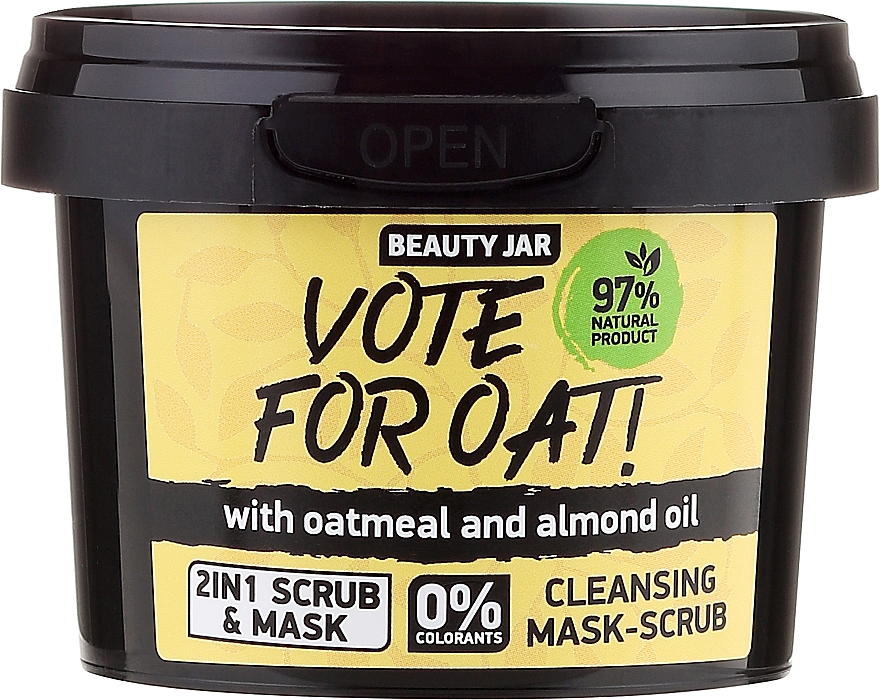Peeling-Maske für das Gesicht mit Haferflocken und Mandelöl - Beauty Jar Vote For Oat! Cleansing Mask-Scrub