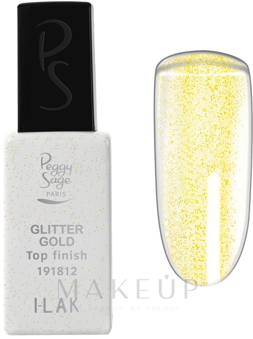 Nagelüberlack - Peggy Sage Top Finish Glitter Gold I-Lak — Bild 11 ml