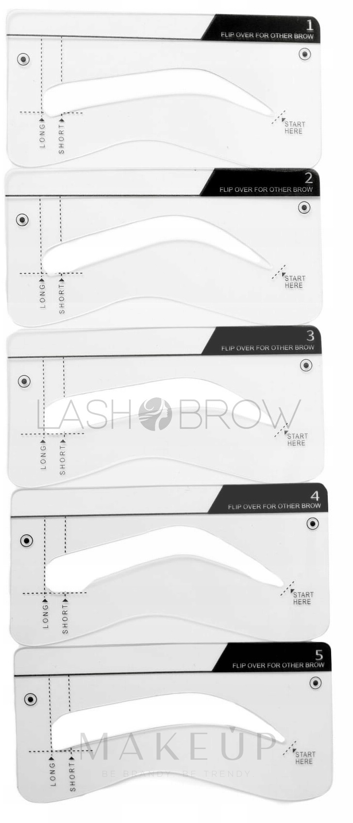 Augenbrauenschablone 5 Formen - Lash Brow Hard — Bild 5 St.