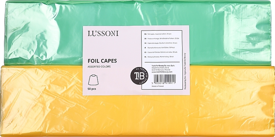 Friseurumhänge aus Folie mehrfarbig 50 St. - Lussoni Foil Capes — Bild N1
